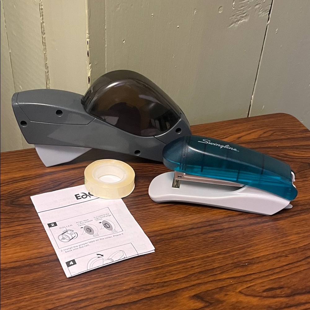 Auto Tape Dispenser, Tape & Swingline Stapler